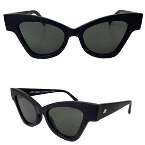 LE SPECS Hourgrass NEW Black Matte Cat Eye Sunglasses